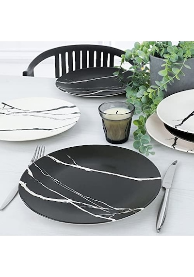 Mermer Servis Tabağı 26 Cm 6 Adet - 17950/51 Açık Gri