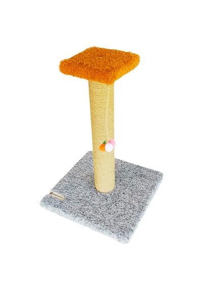 Tek Katlı Stepli Gri Kedi Tırmalama Tahtası