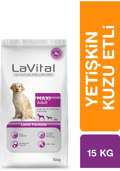 La Vital Kuzu Etli Büyük Irk Yetişkin Köpek Maması 15 KG