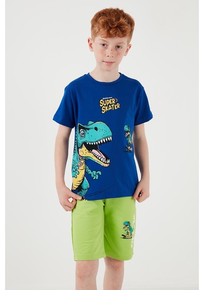Lela Pamuklu Regular Fit Bisiklet Yaka Şortlu Alt-Üst Erkek Çocuk Takım 6212013 Saks