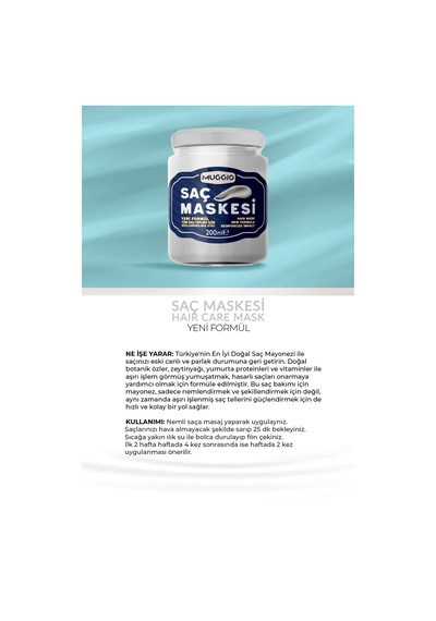 Muggio Doğal Bakım Saç Maskesi 200 ML