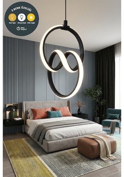 Lzy Avize Store Signature Siyah Sarkıt Avize Modern Salon, Mutfak, Çocuk Odası Ve Antre Aydınlatma SİYAH 1.MODEL