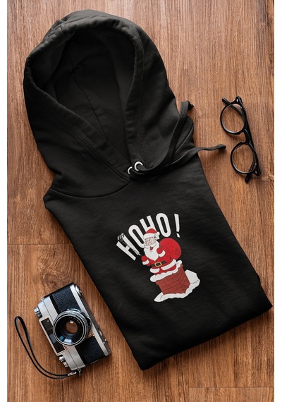 Noel Baba Selfie Hoho Yeni Yıl Kapşonlu Sweatshirt 001