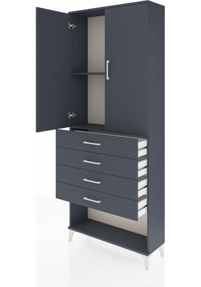 Arges Dolap 88x30x221 Antrasit-antrasit Antrasit