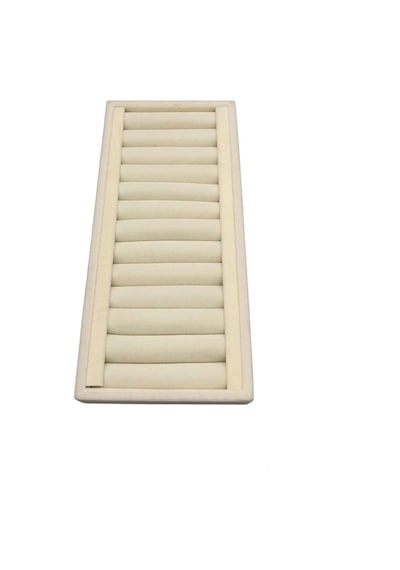 Yerli Üretim Süet Kumaş Krem Renk 25 Cm / 11,5 Cm Kelepçe-bileklik Sergileme Standı Çok Renkli