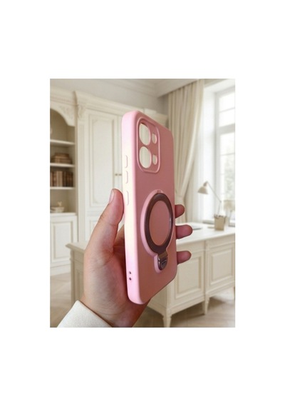 Oppo A6 Pro İle Uyumlu 360 Derece Dönebilen Kalın Metal Magsafe Halka Stantlı İçi Kadife Korumalı Ultra Lüx Premium Silikon Kılıf Pembe Oppo A6 Pro İle Uyumlu 360 Derece Dönebilen Kalın Metal Magsafe Halka Stantlı İçi Kadife Korumalı Ultra Lüx Premium Silikon Kılıf Pembe