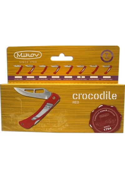 Mikov V1812899 Crocodile Knife Kırmızı Kamp Çakı 243-nh-1/b Clip/red Turuncu