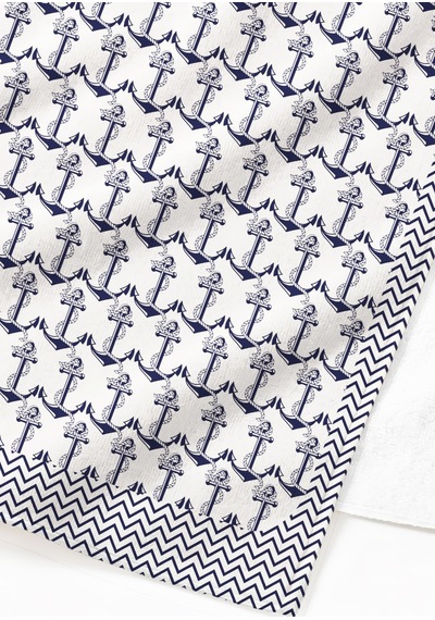 Çapa Marine Nautical Plaj Havlusu - Lacivert Beyaz Akdeniz Stil Hızlı Kuruyan Mikrofiber Havlu Örtü Çok Renkli