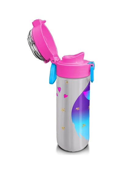 Coral High Kids Pembe Mavi Peri Desenli Pipetli Ve Direkt İçim Çelik Termos 500 Ml 31803 Pembe - Koyupembe