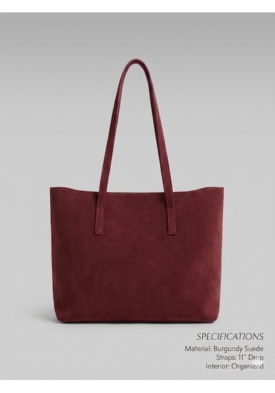Housebags Dora Nubuk Su Geçirmez Büyük Boy Kadın El Ve Omuz Çantası Bordo