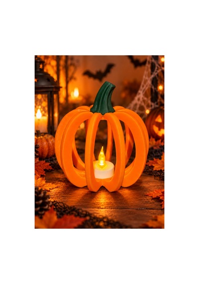 Halloween Cadılar Bayramı Balkabağı Led Tea Light Gece Lambası Dekoratif Balkabağı Masa Lambası Turuncu - Yeşil Turuncu - Yeşil