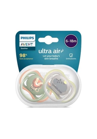Philips Avent Ultra Air Emzik 6-18 Ay 2li Erkek-9035488399392 Mavi - Yeşil