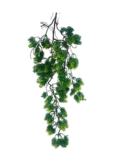 Yapay Çiçek Sarkan Doğal Dallı 2li Set Mix Kozalak Çiçeği Ve Fejka 70cm Yapay Sarmaşık Yeşil