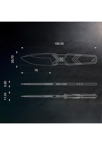Tb Outdoor Impact 127 G10 Saplı Paslanmaz Çelik Kamp Bıçak Siyah Çok Renkli