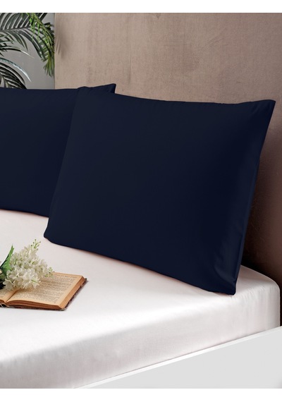 Pierre Cardin 2'li Pamuk Saten Yastık Kılıfı Lacivert