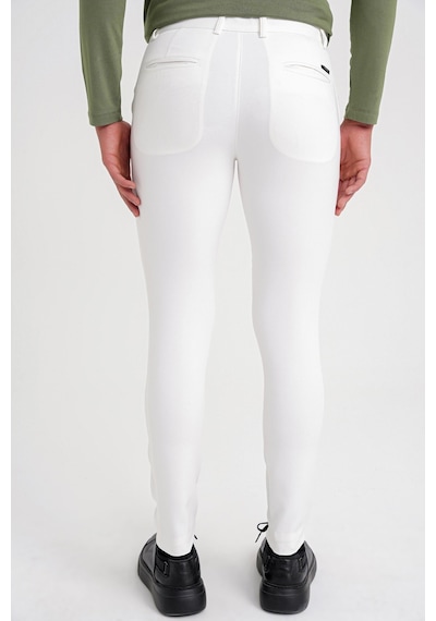 Efor P 1088 Slim Fit Yan Cep Esnek Pamuklu Casual Beyaz Pantolon Beyaz