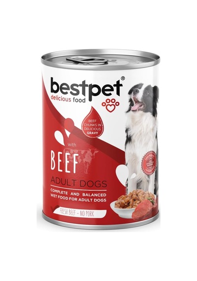 Yetişkin Köpekler İçin, Taze Sığır Parça Etli Ve Soslu Yaş Mama, 400 G X 12 Adet