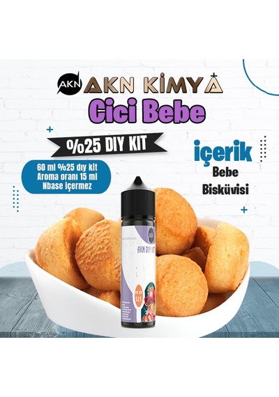 Cici Bebe Yoğun Dıy Kit Bebe Bisküvisi Gıda Aroması %25 Oranda Aroma İçerir Hazır Değildir 60 Ml