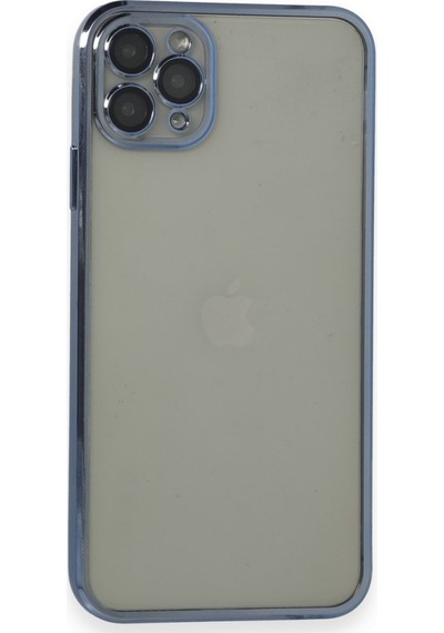 Apple Uyumlu iPhone 11 Pro Max Kılıf Kamera Lens Korumalı Parlak Silikon Kapak Ryc/razer Lens - Açık Mavi Açik Mavi