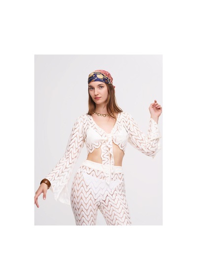 La Garita Jude Beyaz Crop Top&pantolon Set Beyaz Beyaz