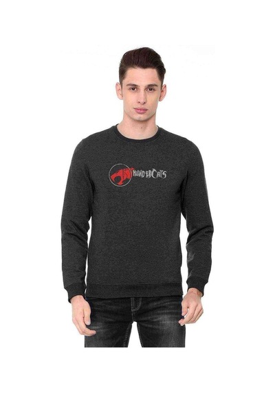 Thundercats Font Baskılı Füme Antrasit Erkek Örme Sweatshirt