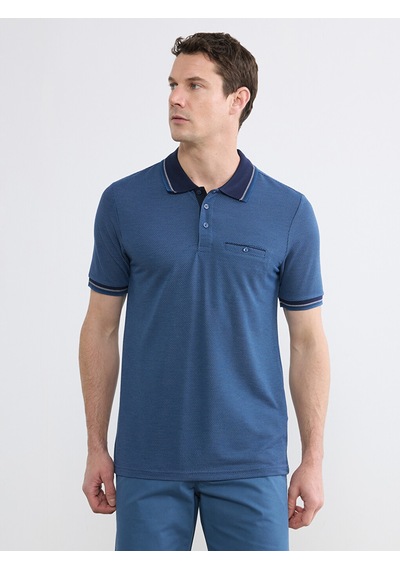 Lcwaıkıkı Classic Lacivert Polo Yaka Kısa Kollu Pile Erkek Tişört