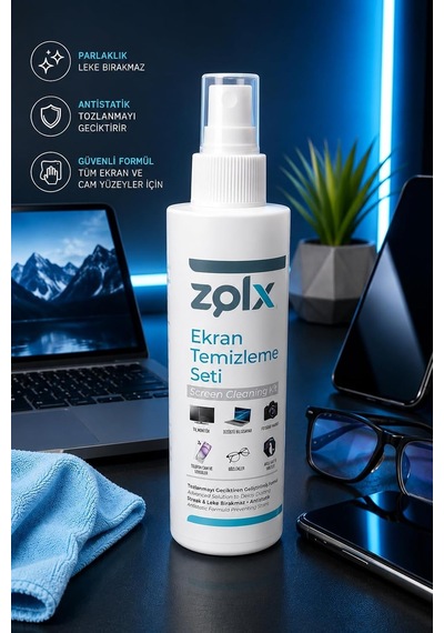 Lexroo Ekran Temizleme Seti 250ml + Temizleme Bezi Lcd, Led, Ekran, Laptop, Tablet, Bilgisayar