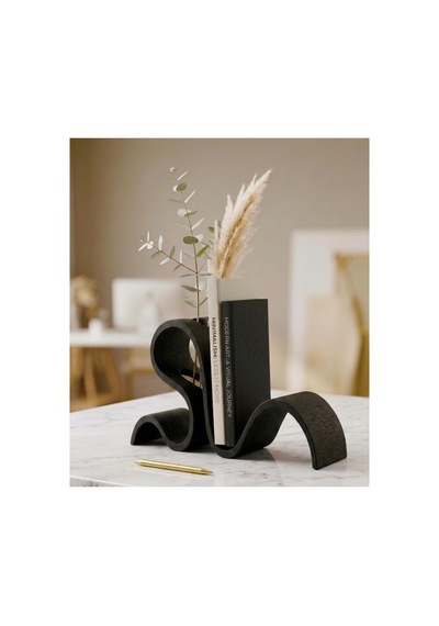 Bii Flow Modern Kıvrımlı Dekoratif Kitap Tutucu Stand Ev Aksesuarları 23x13 Cm