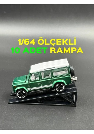 1:64 Ölçek Araba Rampası - Siyah 10 Adet