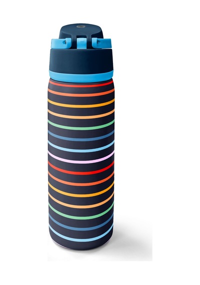 Coral High Çok Renkli Çizgi Desenli Pipetli Ve Direkt İçim Çelik Termos 800 Ml 38509 Lacivert - Şampanya