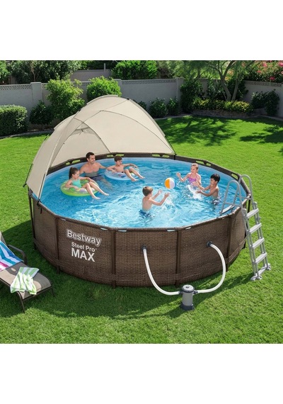 Bestway Steel Pro Max Gölgelikli Prefabrik Çember Havuz Seti 366cm X 100cm 56709 Bw605