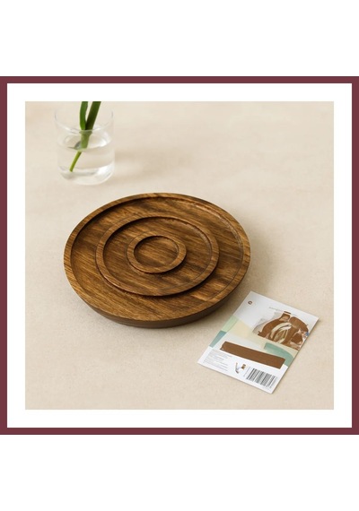 Storeşahin Akasya Ahşap 3 Bölmeli Yuvarlak Servis Tepsisi 20 Cm - 50'li Paket Shn0720