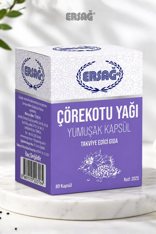 Ersağ Çörekotu Yağı Jel Kapsül 80 Kapsül Diğer