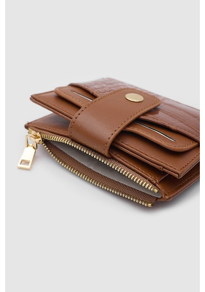 Shule Bags Rosa Kroko Desenli Kadın Kartlık Taba