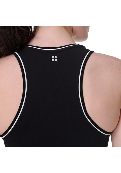 Sweaty Betty Sweaty Betty Athlete Crop Seamless Workout Kadın Siyah Koşu Tişört Blk Siyah