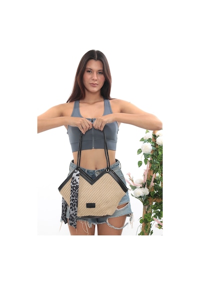 By-kuss Siyah Ton Hobo Çanta