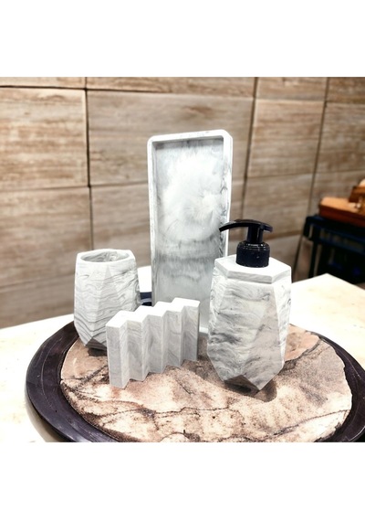 Beton Banyo Seti,dis Fircalik Takım Gri