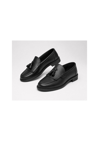Yalçın Erkek Siyah Püsküllü Loafer Ayakkabı Klasik Günlük Rahat Bağcıksız Mokasen Casual Siyah - 905434114 Siyah