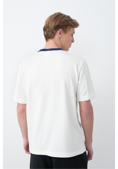 Baselco Unisex Dokulu 90's T-shirt Beyaz