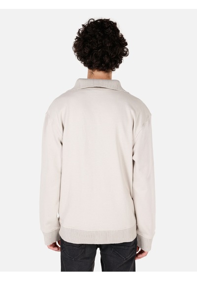 Colin's Colins Normal Kesim Fermuarlı Dik Yaka Taş Erkek Sweatshirt Cl1071231 Taş