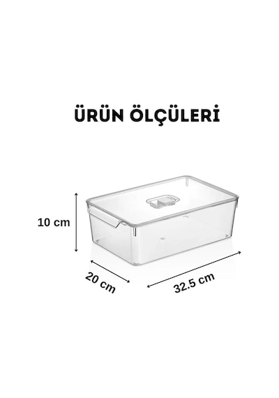 Buzdolabı Dolapiçi Düzenleyici Organizer Tekli Midi Şeffaf