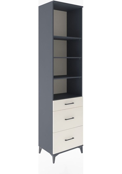 Hyperion Dolap 4 Raflı 3 Çekmeceli 60x44x243 Antrasit-aytaşı Antrasit