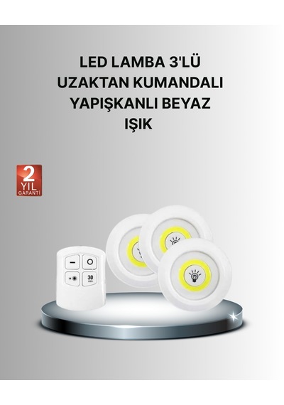Dekoratif - 405 - Ve Pratik 3 Lü Kumandalı Spot - Flzdgnkr - Led Aydınlatma Diğer