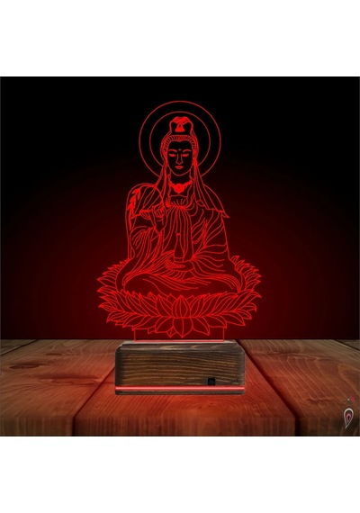 Luvivia Yoga Buda Lotus 3d Lamba - Masa Gece Lambası Şeffaf