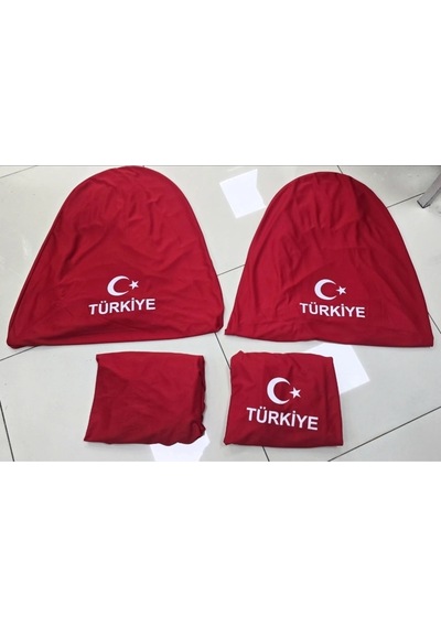 Ayyıldız Kırmızı Ayyıldız Servis Kılıfı Ön Ve Arka 4parça Takım 1.kalite Likrali Penye Yıkanabilir 1 Takım