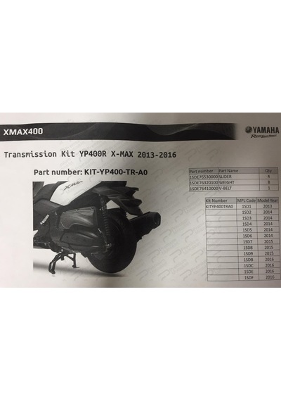Xmax 400 Varyatör Bakım Kiti 2013-2016 Model Yılları