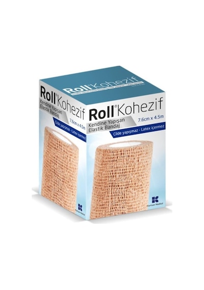 Roll Kohezif Kendinden Yapışkanlı Bandaj 7.6 CM x 4.5 M