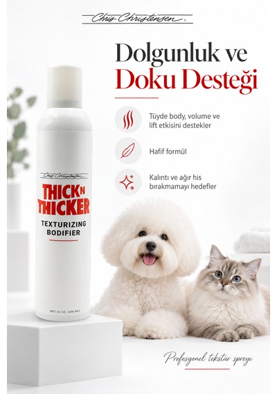 Chris Christensen Thick N Thicker Hacimlendiren Güçlendirici Kedi Köpek Tüy Spreyi 296 Gr