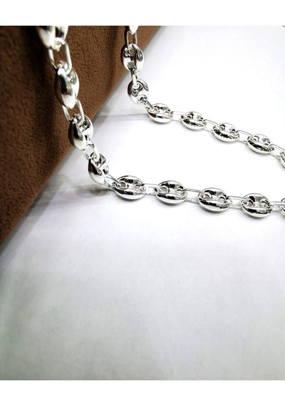 Omar Silver Unisex Gemici Arpa 8Mm Gümüş Kolye Zincir