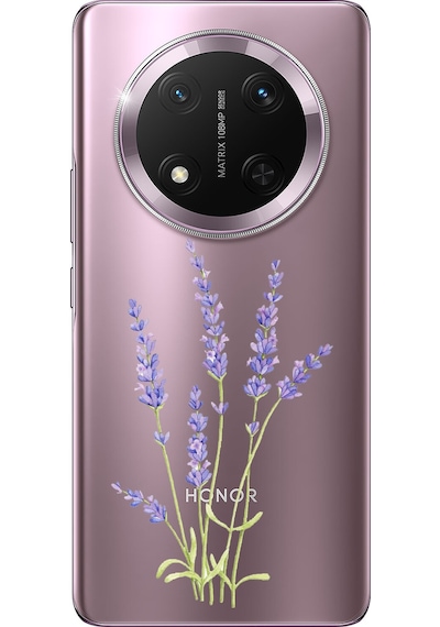 Honor Magic 7 Lite Uyumlu Lavanta Çiçek Tasarımlı Baskılı Silikon Kılıf Renkli